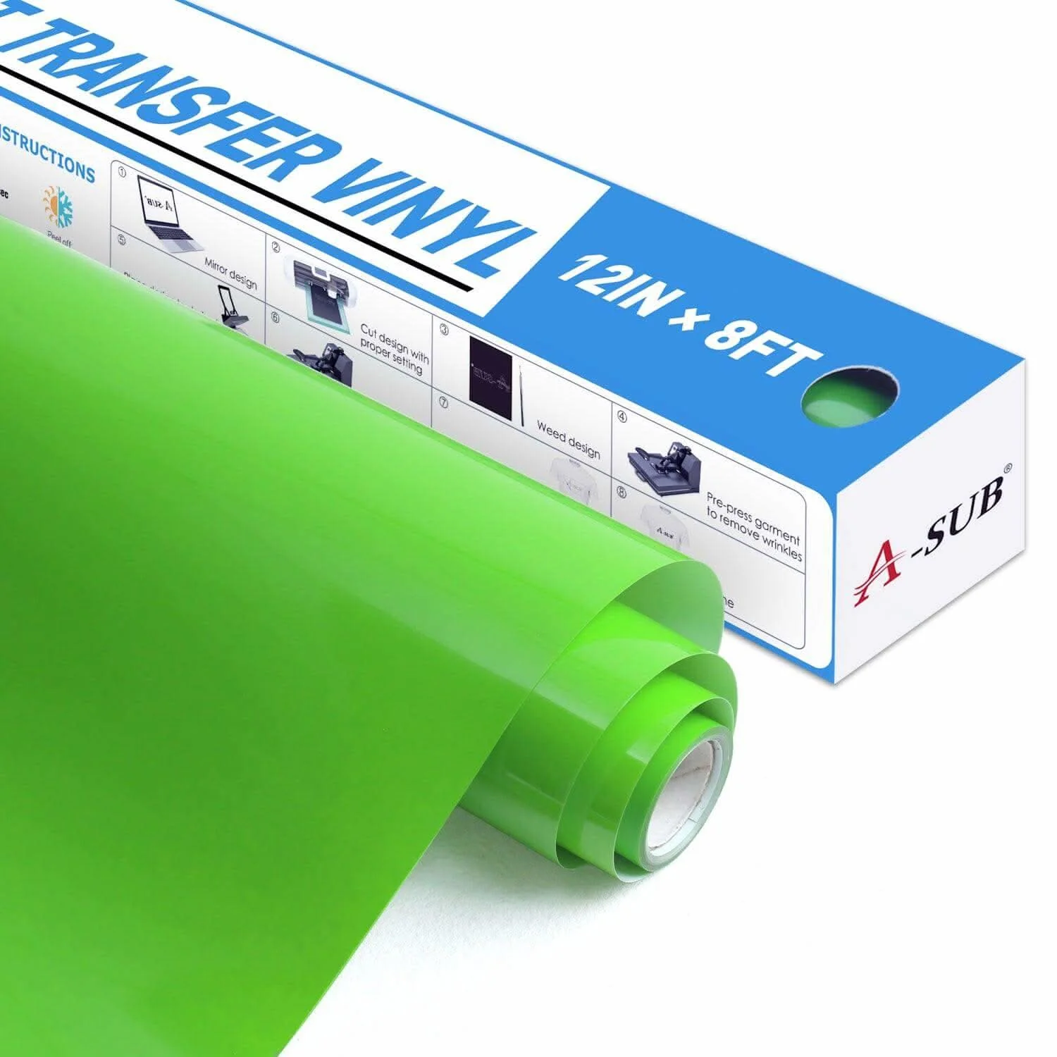 A-SUB Basic Color Heat Transfer Vinyl Roll 12"*8ft - Image 15