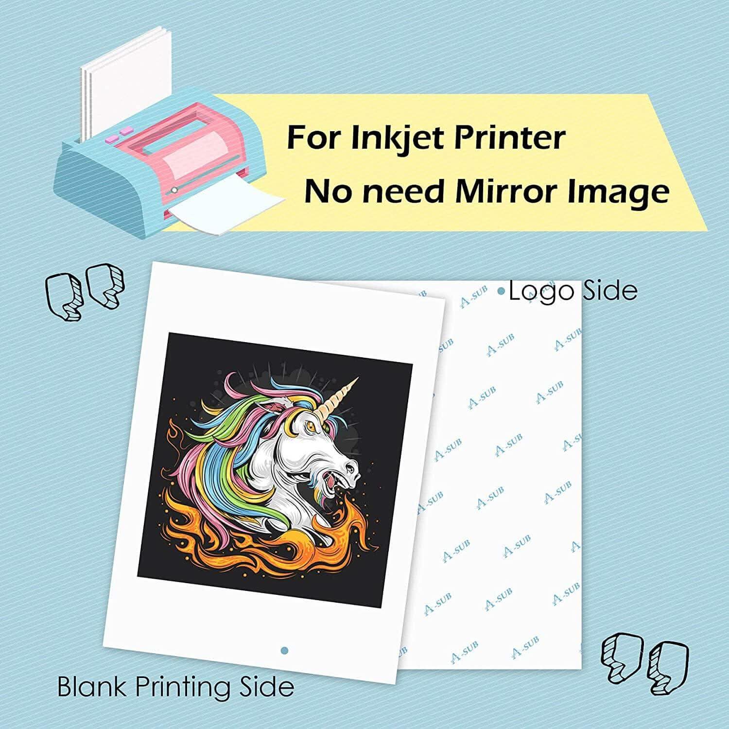 A-SUB 8.5''x11'' Dark Fabric Transfer Paper 20 Sheets - Image 7