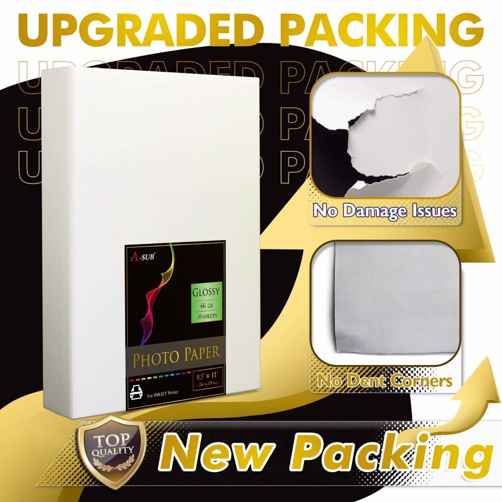 A-SUB Glossy Photo Paper 8.5"x11" 66lb 250gsm for inkjet 50 sheets-Resin-Coated - Image 6