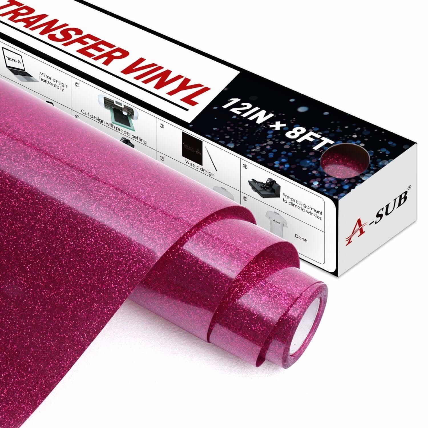 A-SUB Glitter Heat Transfer vinyl 12"* 8ft - Image 14