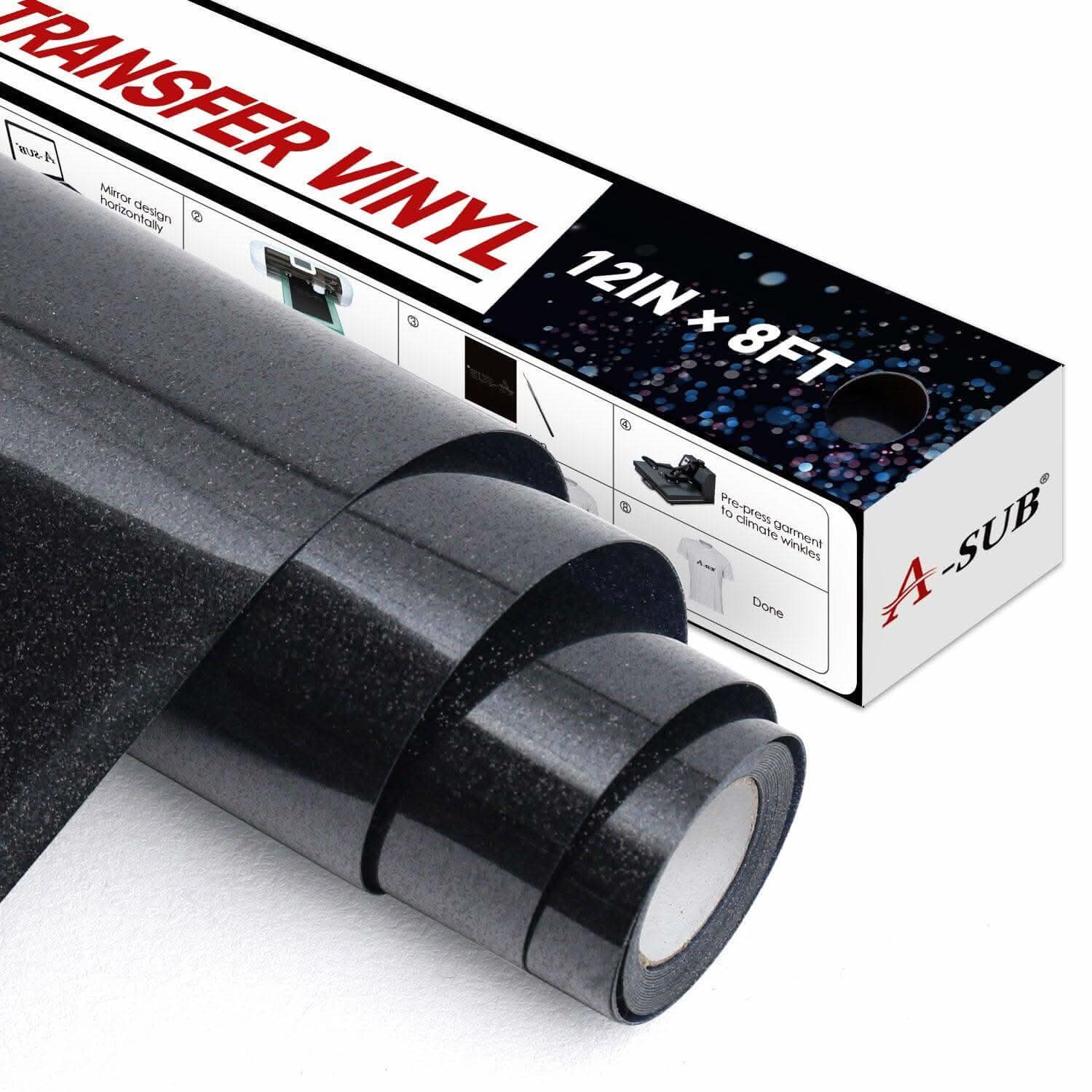 A-SUB Glitter Heat Transfer vinyl 12"* 8ft - Image 7