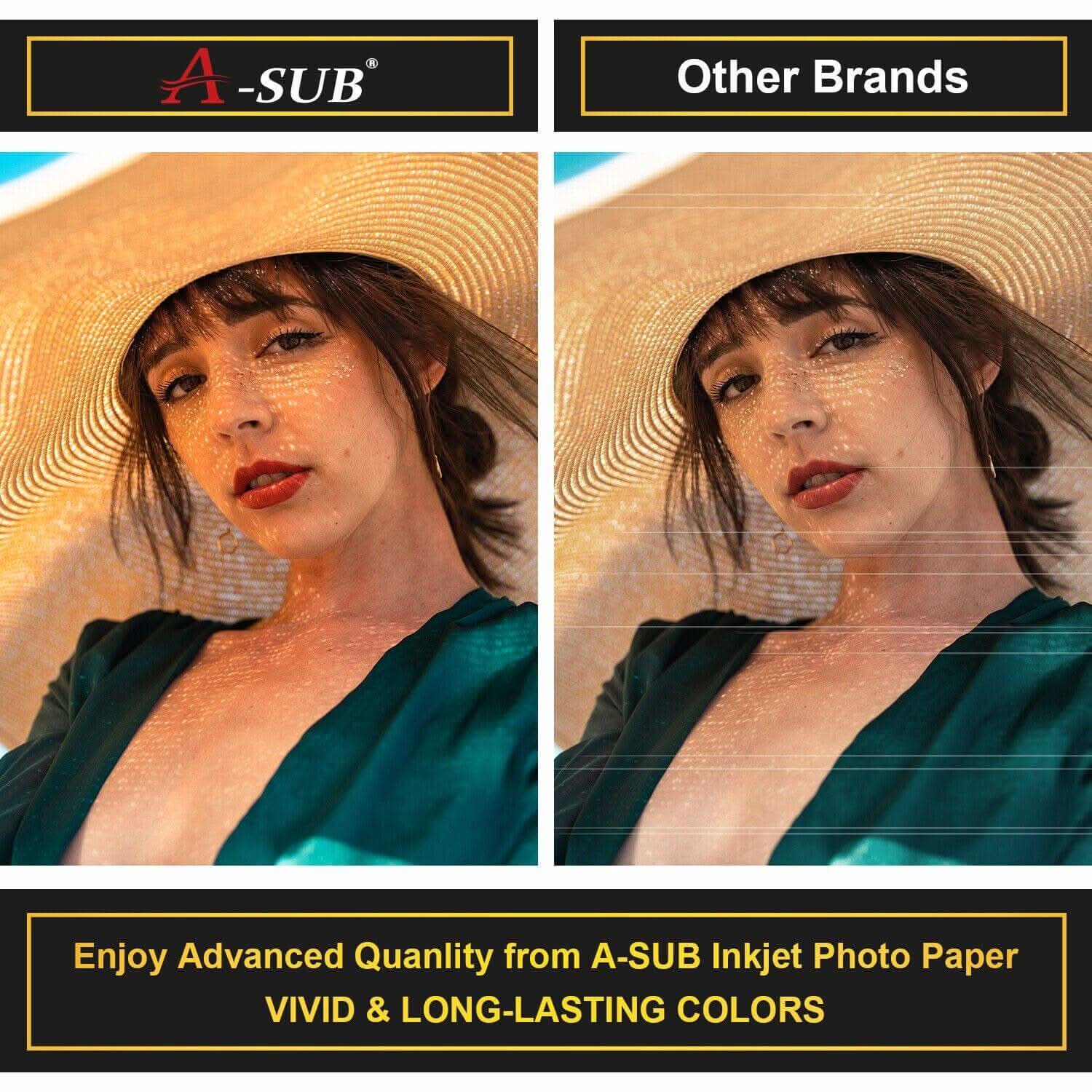 A-SUB Luster  Photo Paper 8.5"x11" 66lb 250gsm for inkjet 50 sheets-Resin-Coated - Image 3