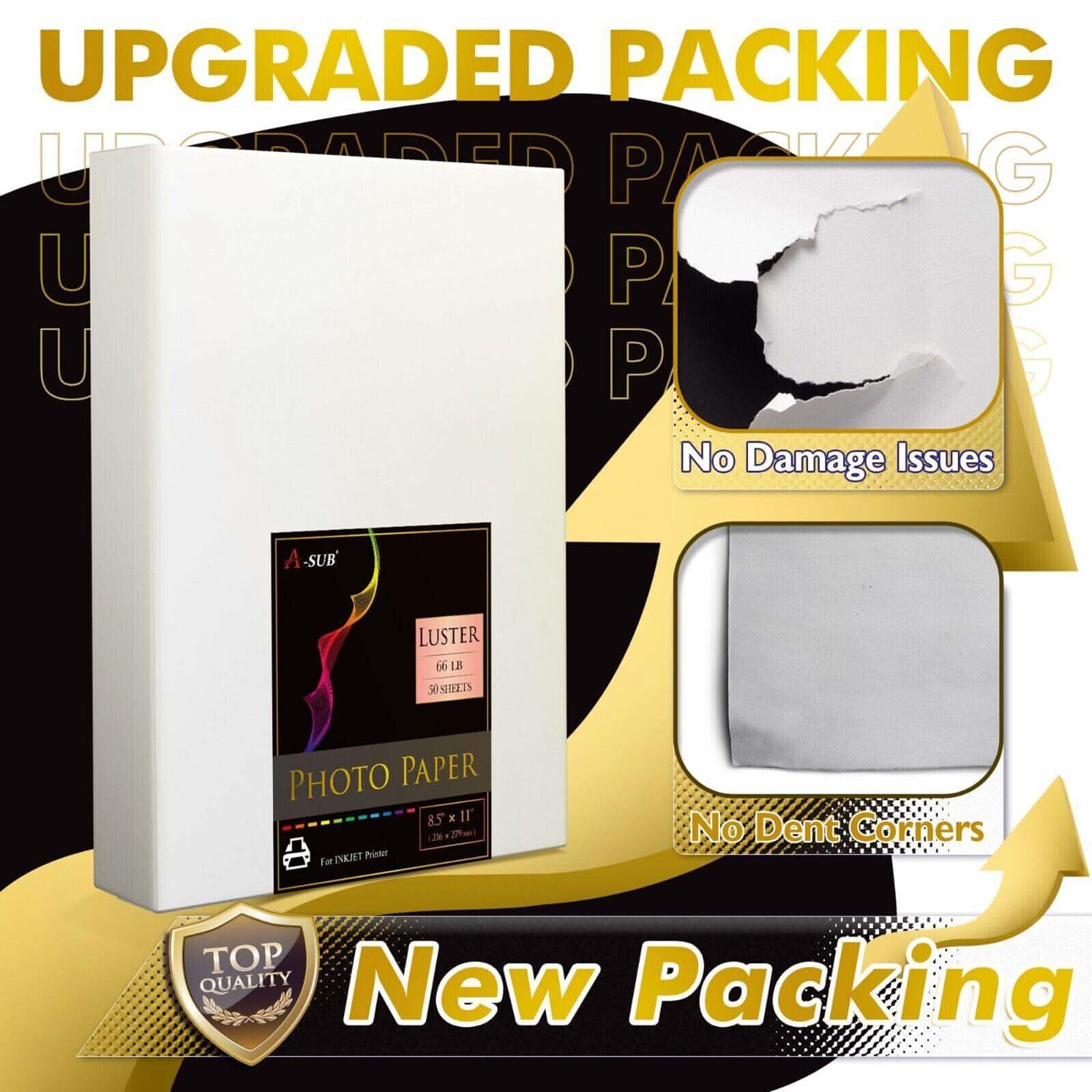A-SUB Luster  Photo Paper 8.5"x11" 66lb 250gsm for inkjet 50 sheets-Resin-Coated - Image 5