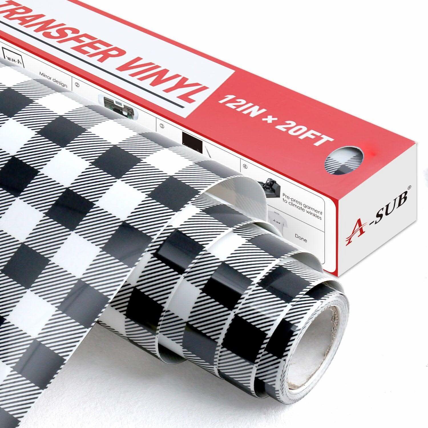 A-SUB Plaid Pattern Heat Transfer Vinyl 12"*20ft - Image 7