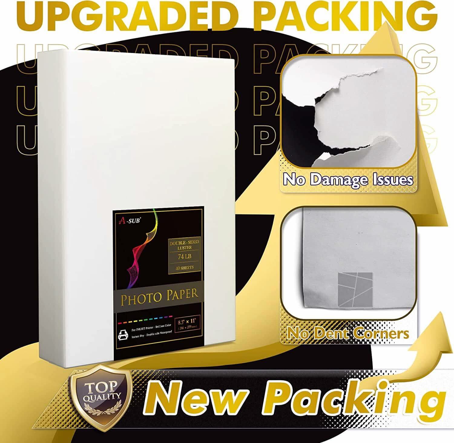 A-SUB 8.5"x11" Double Sided LusterPhoto Paper 74lb 300gsm-Resin-Coated - Image 5