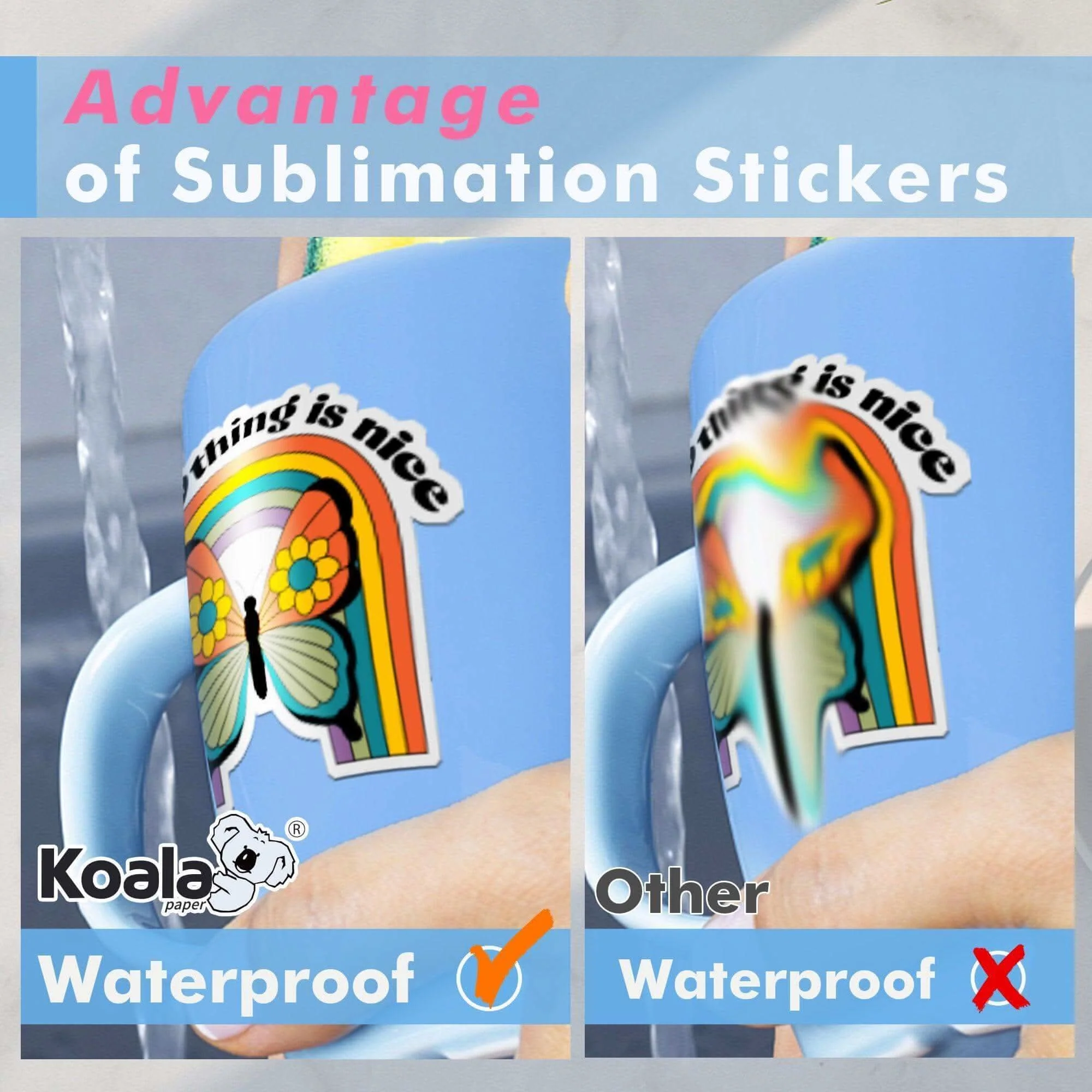 100% Waterproof White Glossy Sublimation Sticker Paper 25 Sheets - Image 5