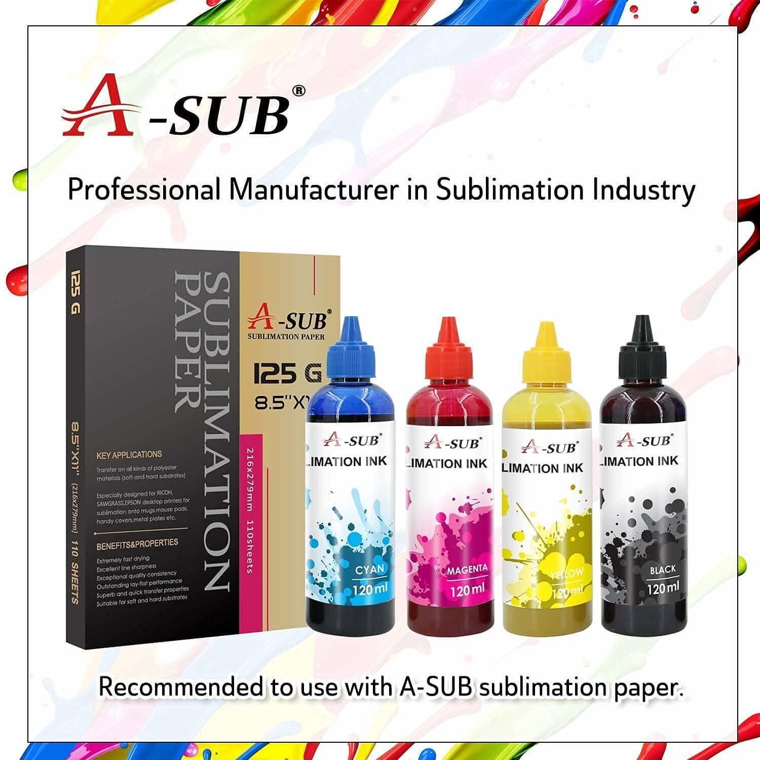 A-SUB Sublimation Ink for Epson Inkjet Printer  4x120ML - Image 7