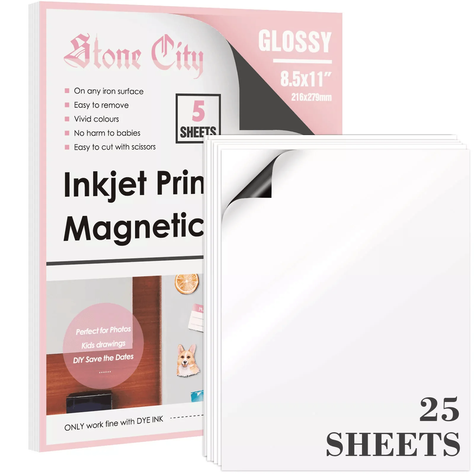 Stone City Printable Glossy Magnetic Sheets 12 Mil for Inkjet&Laser  Printers 8.5x 11 Inches, 12 Sheets - Image 9